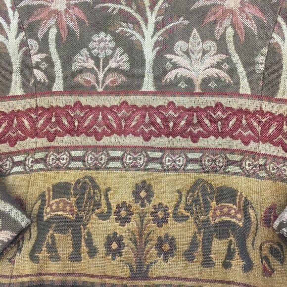 Vintage Giancarlo Ferrari Elephant Print Tapestry Zip Up Blazer Jacket - Picture 7 of 9